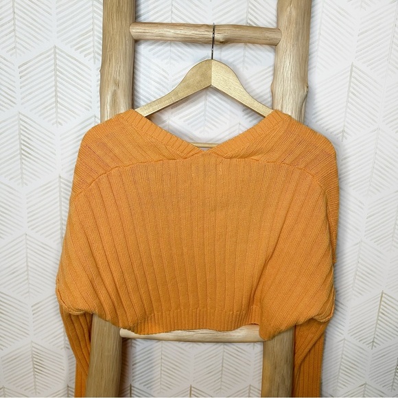 🔆 Urban Outfitters Daphne Shrug Cardigan Orange Size Medium - Picture 3 of 6